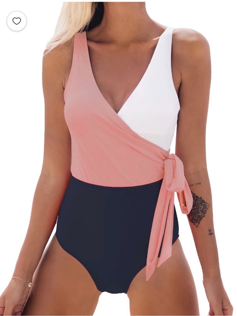 Cupshe Women’s V-neck Wrap Side-tie one piece bathing suit-L